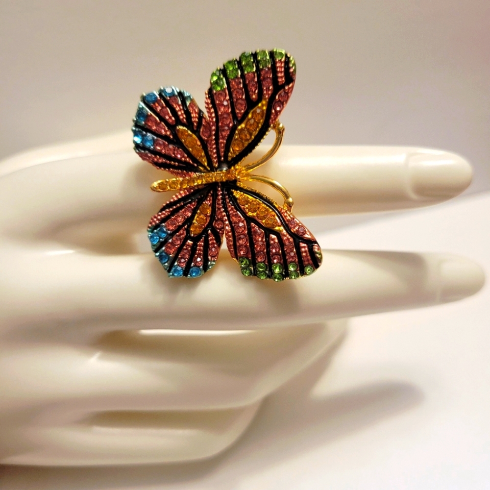 Statement Butterfly Ring - image 1